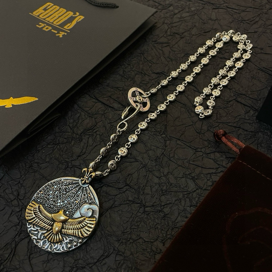 Goro's 新品上架Goro’s高桥吾郎松石圆牌金鹰吊坠 高桥 飞鸟项链 认准独家拍摄 主攻高端市场