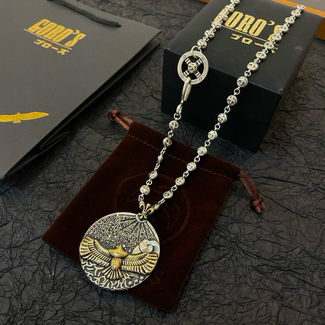 Goro's 新品上架Goro’s高桥吾郎松石圆牌金鹰吊坠 高桥 飞鸟项链 认准独家拍摄 主攻高端市场