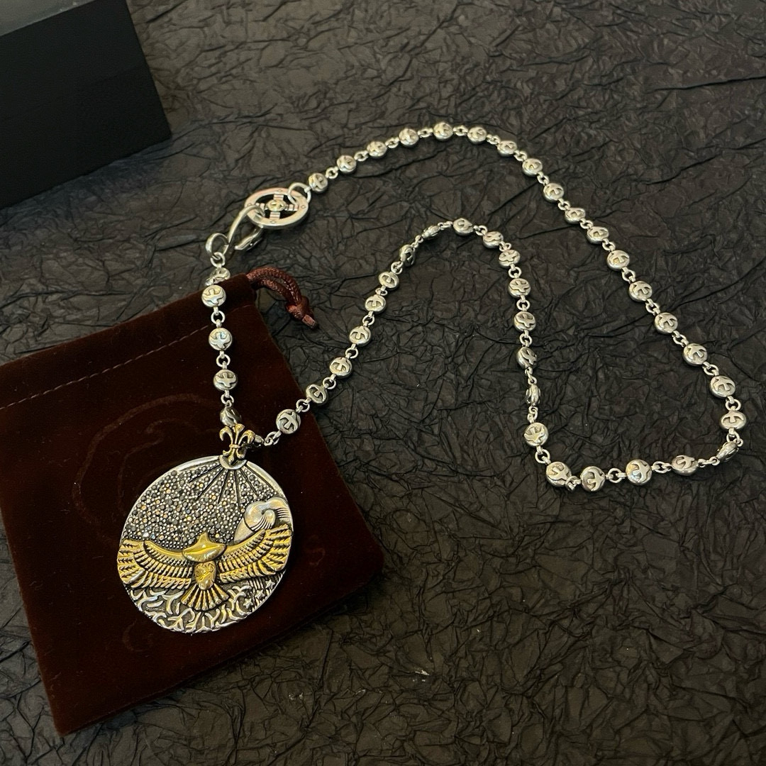 Goro's 新品上架Goro’s高桥吾郎松石圆牌金鹰吊坠 高桥 飞鸟项链 认准独家拍摄 主攻高端市场