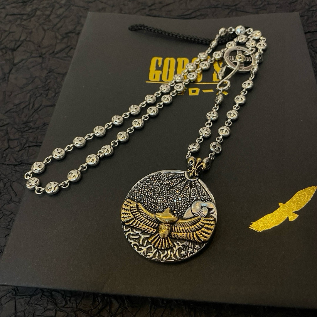 Goro's 新品上架Goro’s高桥吾郎松石圆牌金鹰吊坠 高桥 飞鸟项链 认准独家拍摄 主攻高端市场