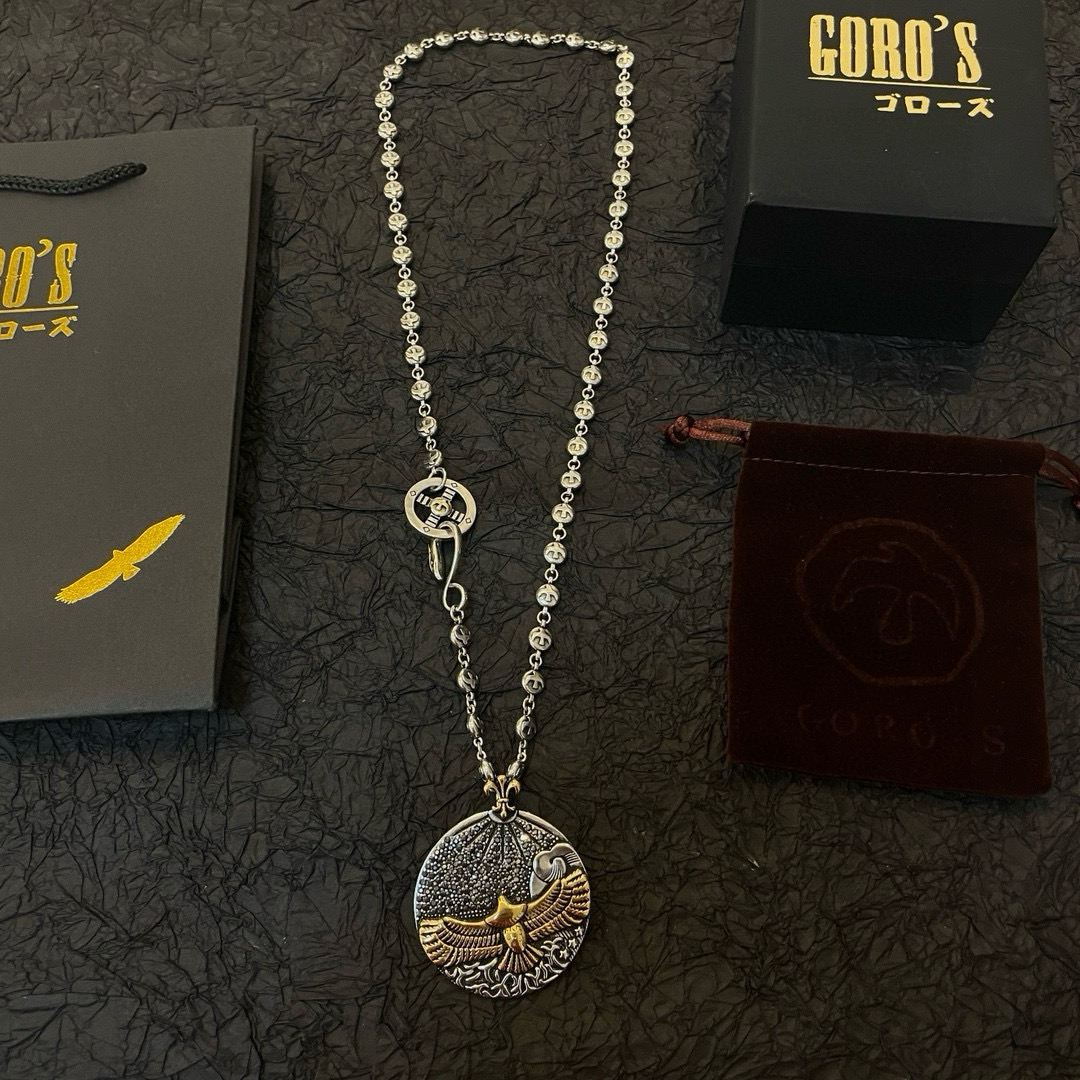 Goro's 新品上架Goro’s高桥吾郎松石圆牌金鹰吊坠 高桥 飞鸟项链 认准独家拍摄 主攻高端市场