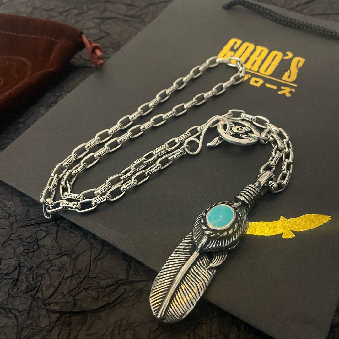 Goro's 新品上架Goro’s高桥吾郎松石羽毛吊坠 高桥环扣项链 认准独家拍摄 主攻高端市场
