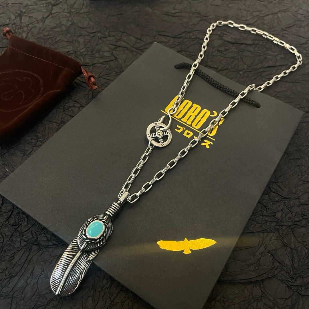 Goro's 新品上架Goro’s高桥吾郎松石羽毛吊坠 高桥环扣项链 认准独家拍摄 主攻高端市场