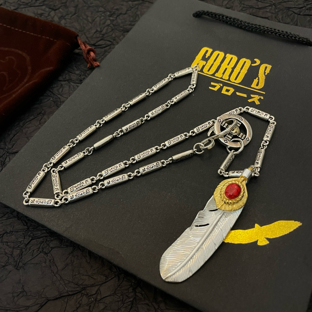 Goro's 新品上架Goro’s高桥吾郎松石羽毛吊坠 高桥吾郎竹节项链 认准独家拍摄 主攻高端市场