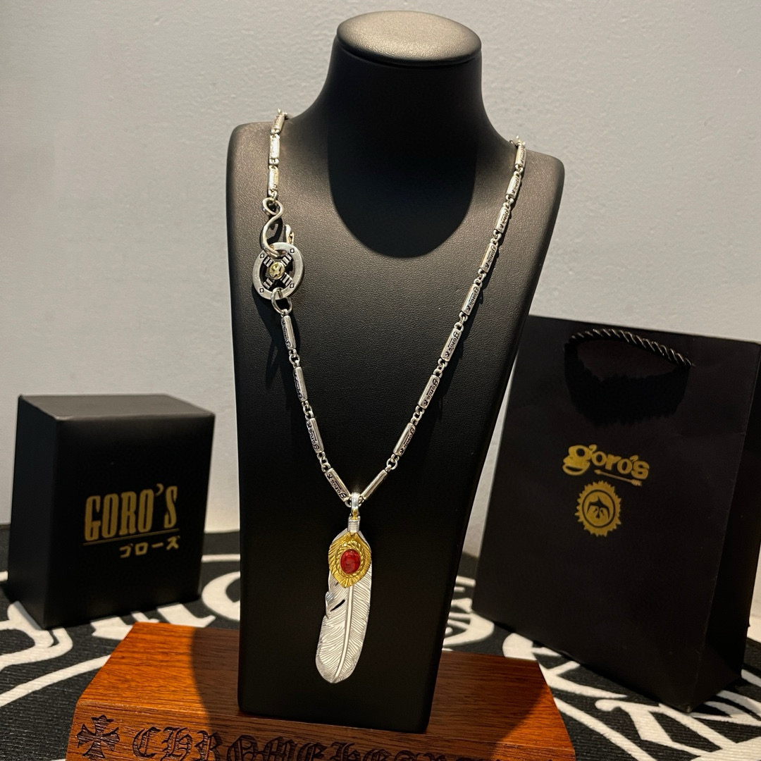 Goro's 新品上架Goro’s高桥吾郎松石羽毛吊坠 高桥吾郎竹节项链 认准独家拍摄 主攻高端市场