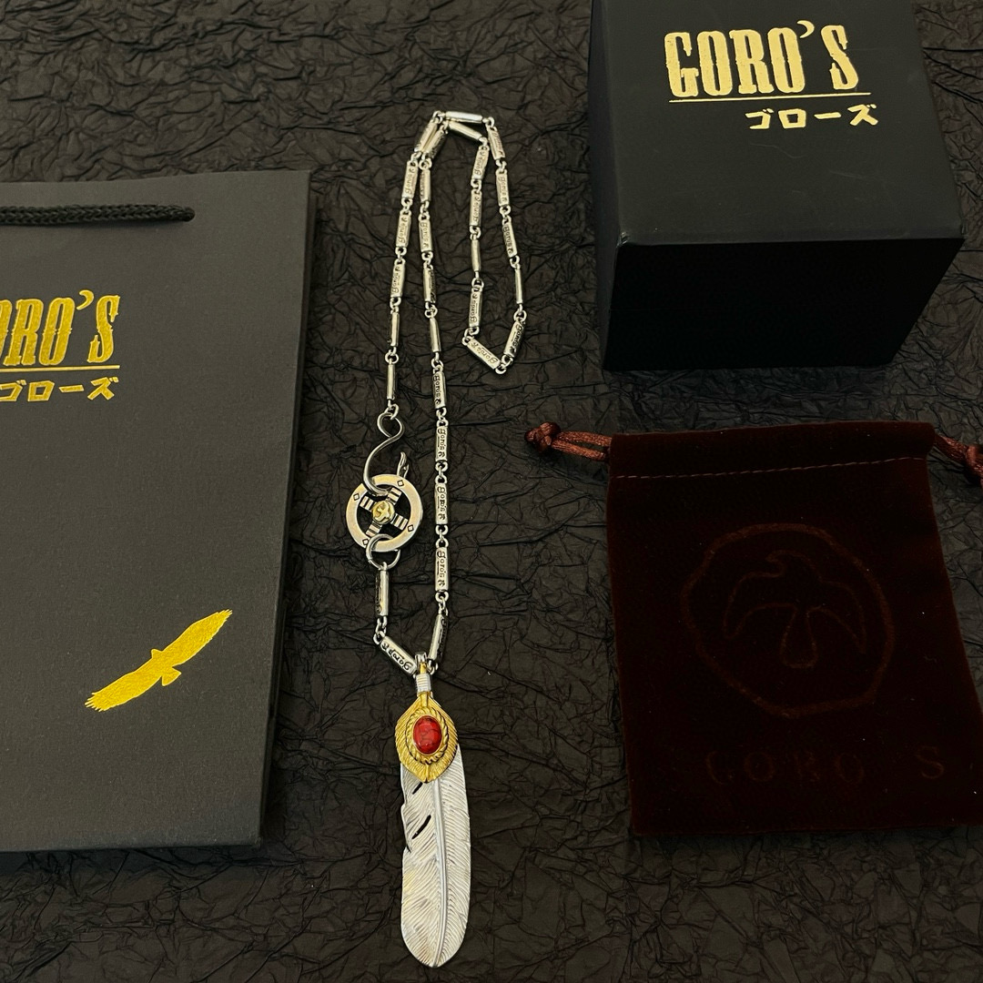 Goro's 新品上架Goro’s高桥吾郎松石羽毛吊坠 高桥吾郎竹节项链 认准独家拍摄 主攻高端市场