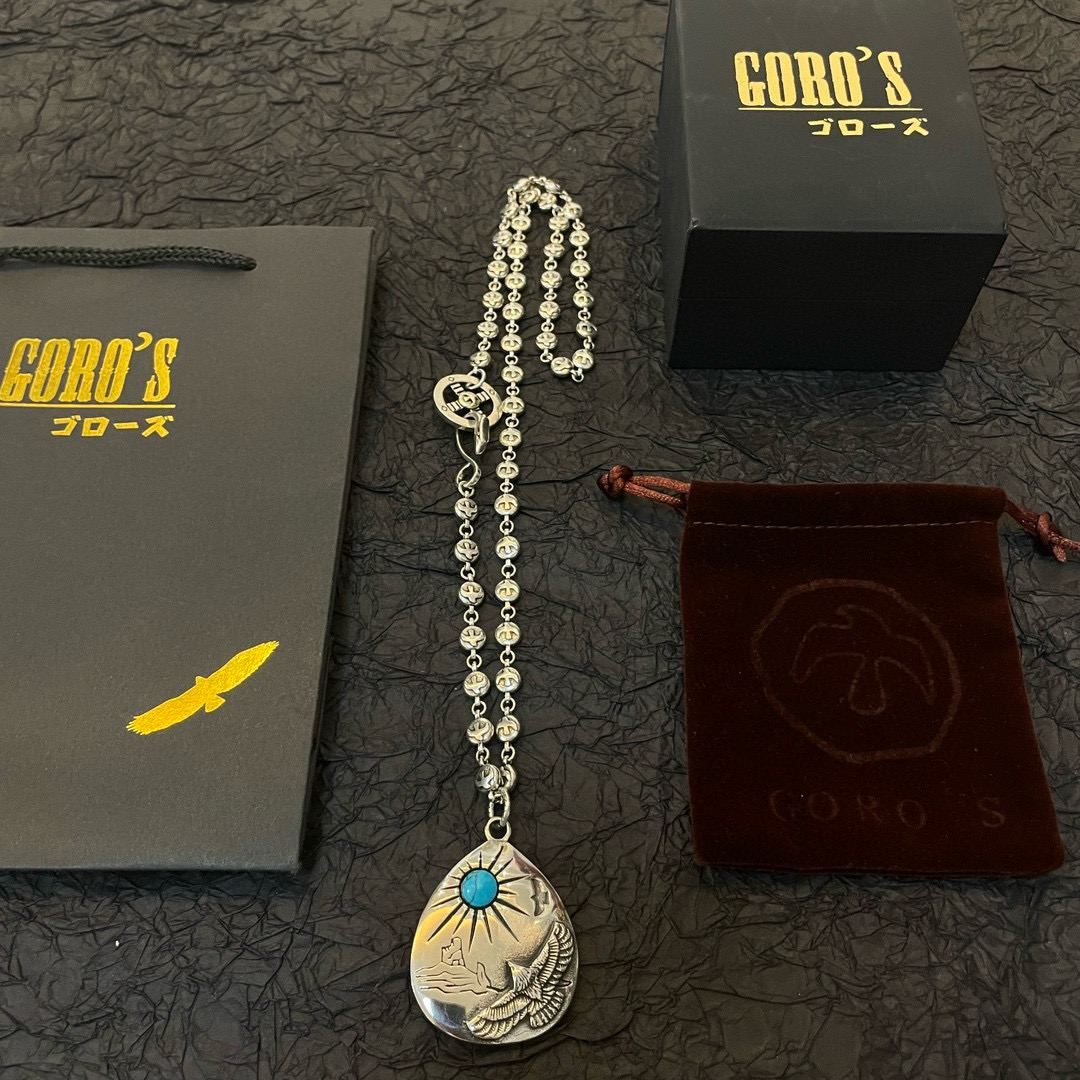 Goro's 新品上架Goro’s高桥吾郎银牌松石老鹰吊坠 高桥 飞鸟项链 认准独家拍摄 主攻高端市场