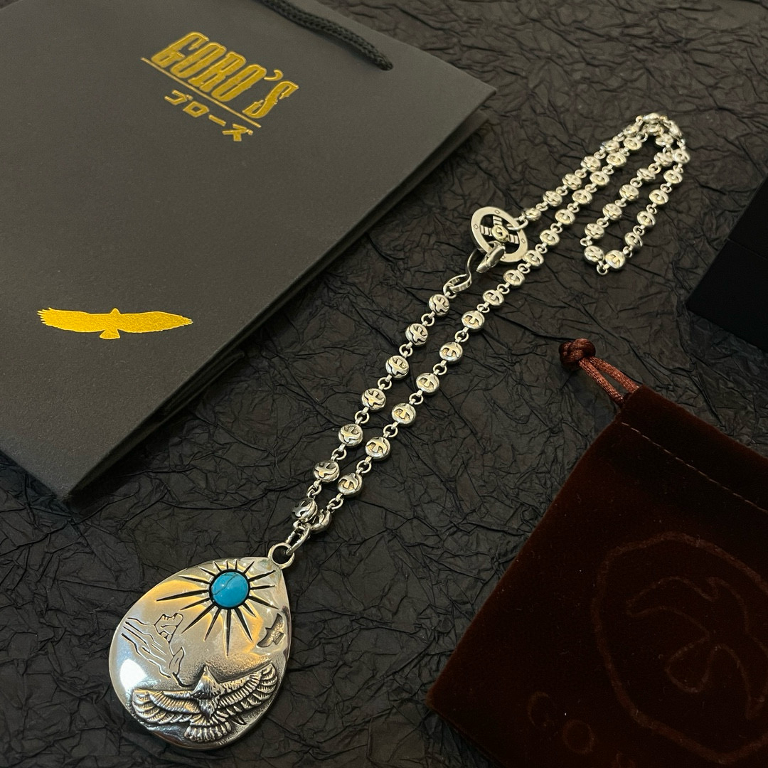 Goro's 新品上架Goro’s高桥吾郎银牌松石老鹰吊坠 高桥 飞鸟项链 认准独家拍摄 主攻高端市场