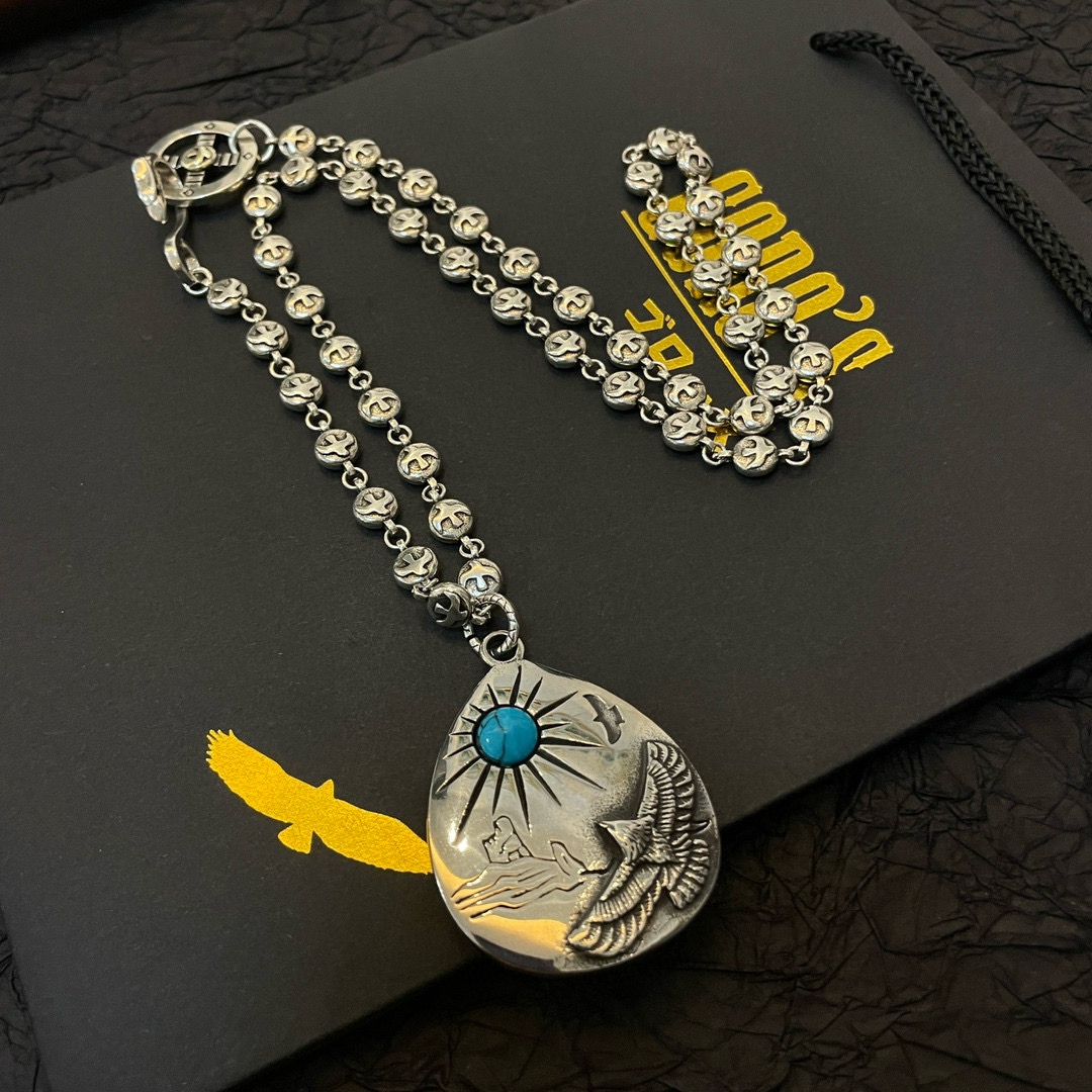 Goro's 新品上架Goro’s高桥吾郎银牌松石老鹰吊坠 高桥 飞鸟项链 认准独家拍摄 主攻高端市场