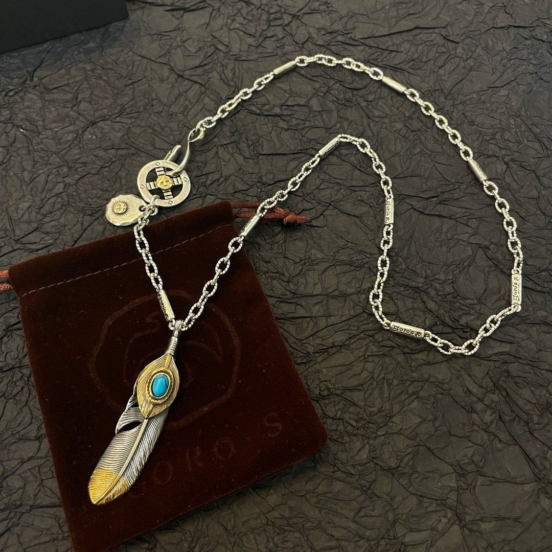 Goro's 新品上架Goro’s高桥吾郎点金羽松石羽毛吊坠 高桥 竹节项链 认准独家拍摄