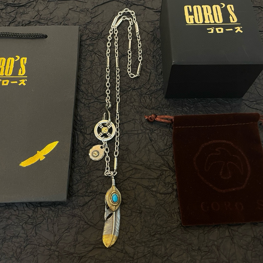 Goro's 新品上架Goro’s高桥吾郎点金羽松石羽毛吊坠 高桥 竹节项链 认准独家拍摄
