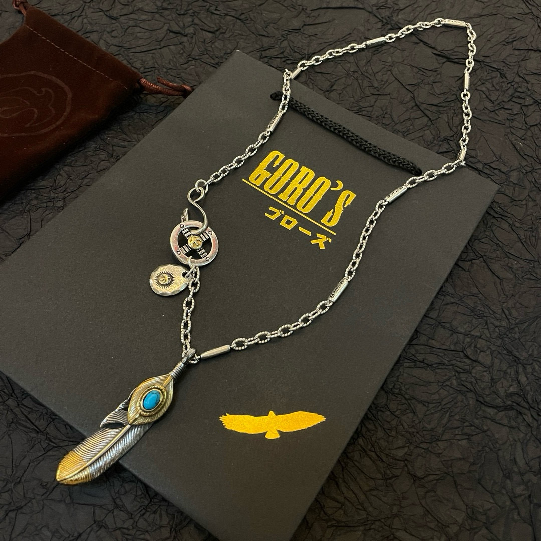 Goro's 新品上架Goro’s高桥吾郎点金羽松石羽毛吊坠 高桥 竹节项链 认准独家拍摄