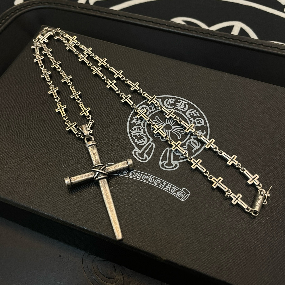 Batch New [Counter Quality] Chrome Hearts Classic Retro Cross Necklace - Jewelry 5