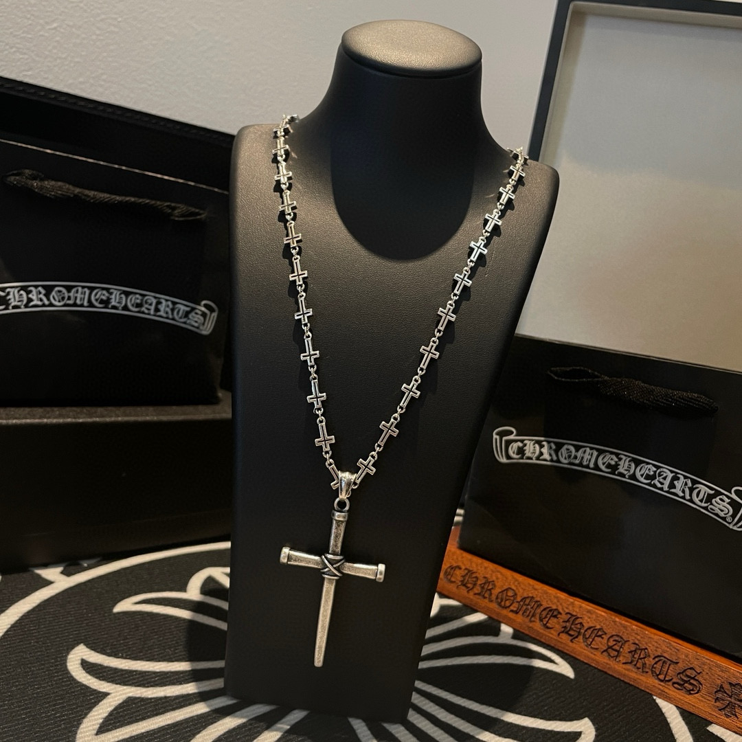 Batch New [Counter Quality] Chrome Hearts Classic Retro Cross Necklace - Jewelry 3