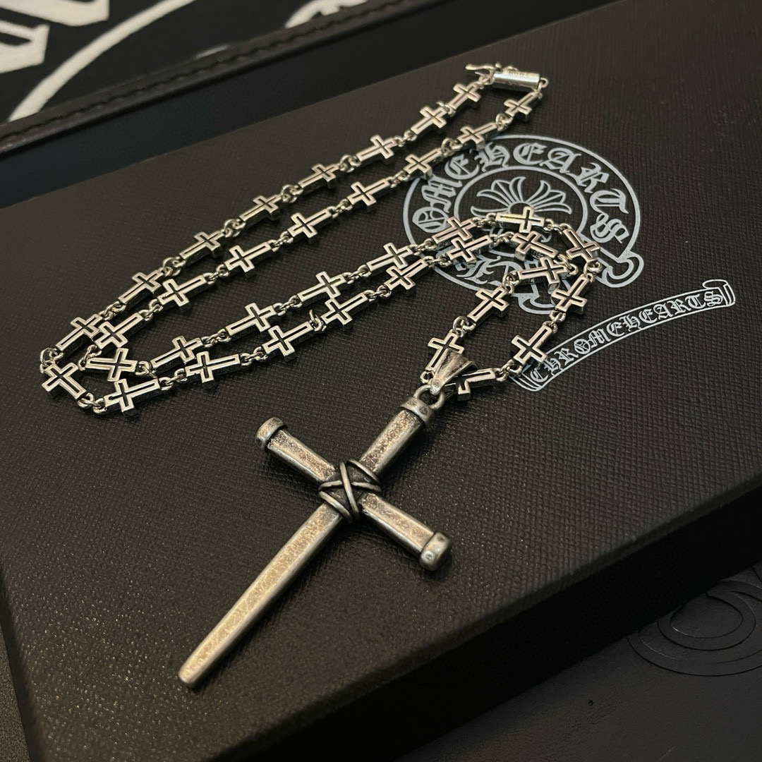 Batch New [Counter Quality] Chrome Hearts Classic Retro Cross Necklace - Jewelry 6