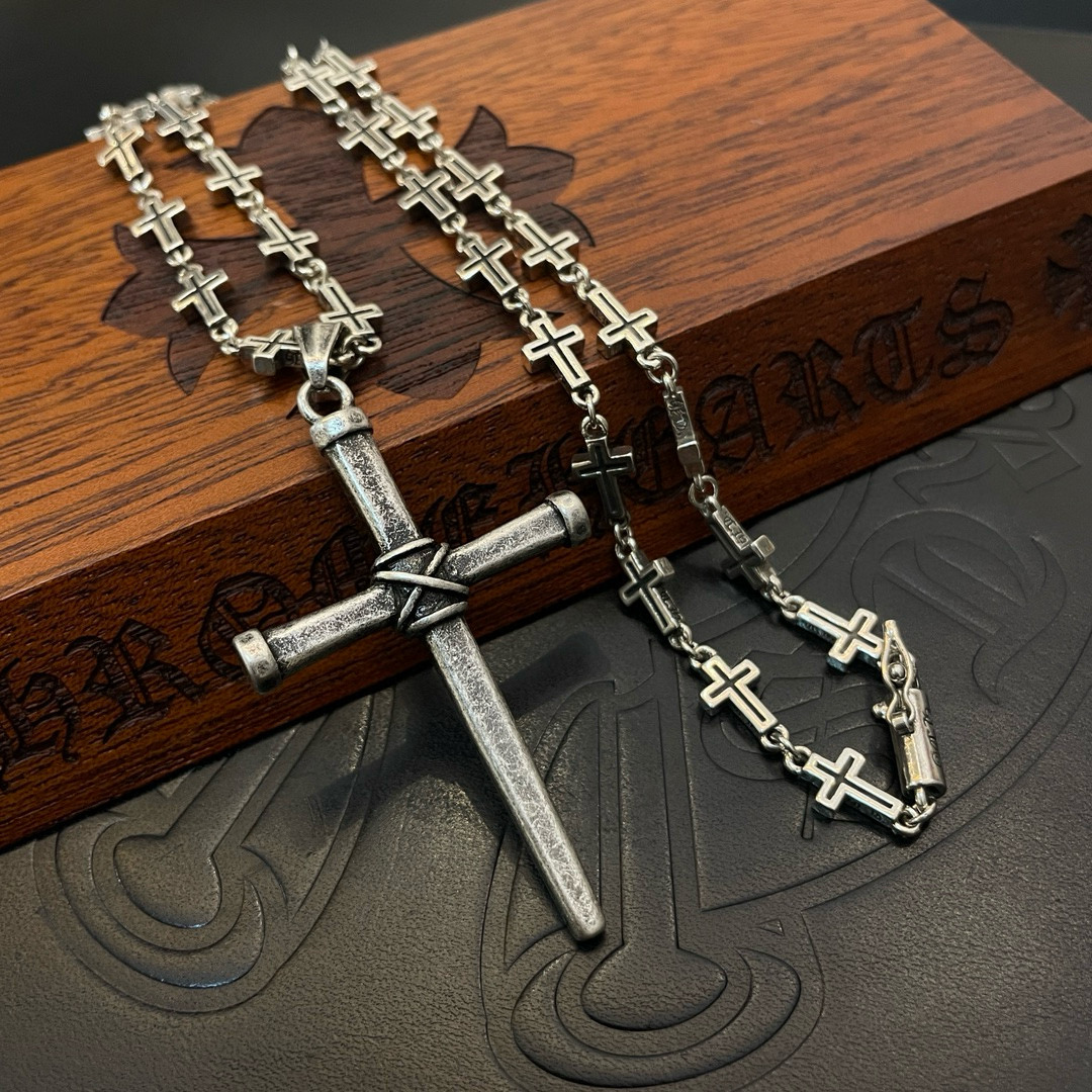 Batch New [Counter Quality] Chrome Hearts Classic Retro Cross Necklace - Jewelry 7