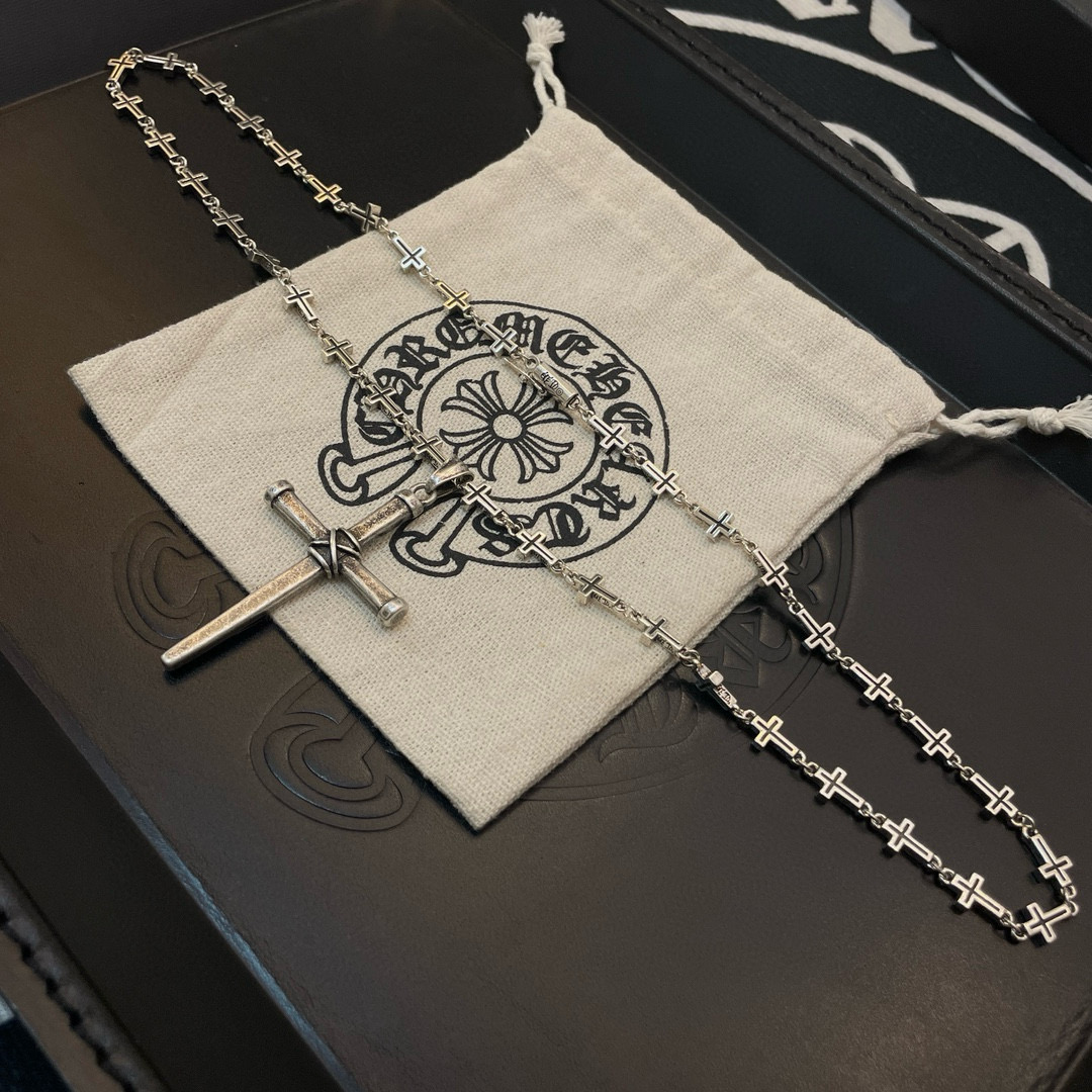 Batch New [Counter Quality] Chrome Hearts Classic Retro Cross Necklace - Jewelry 8