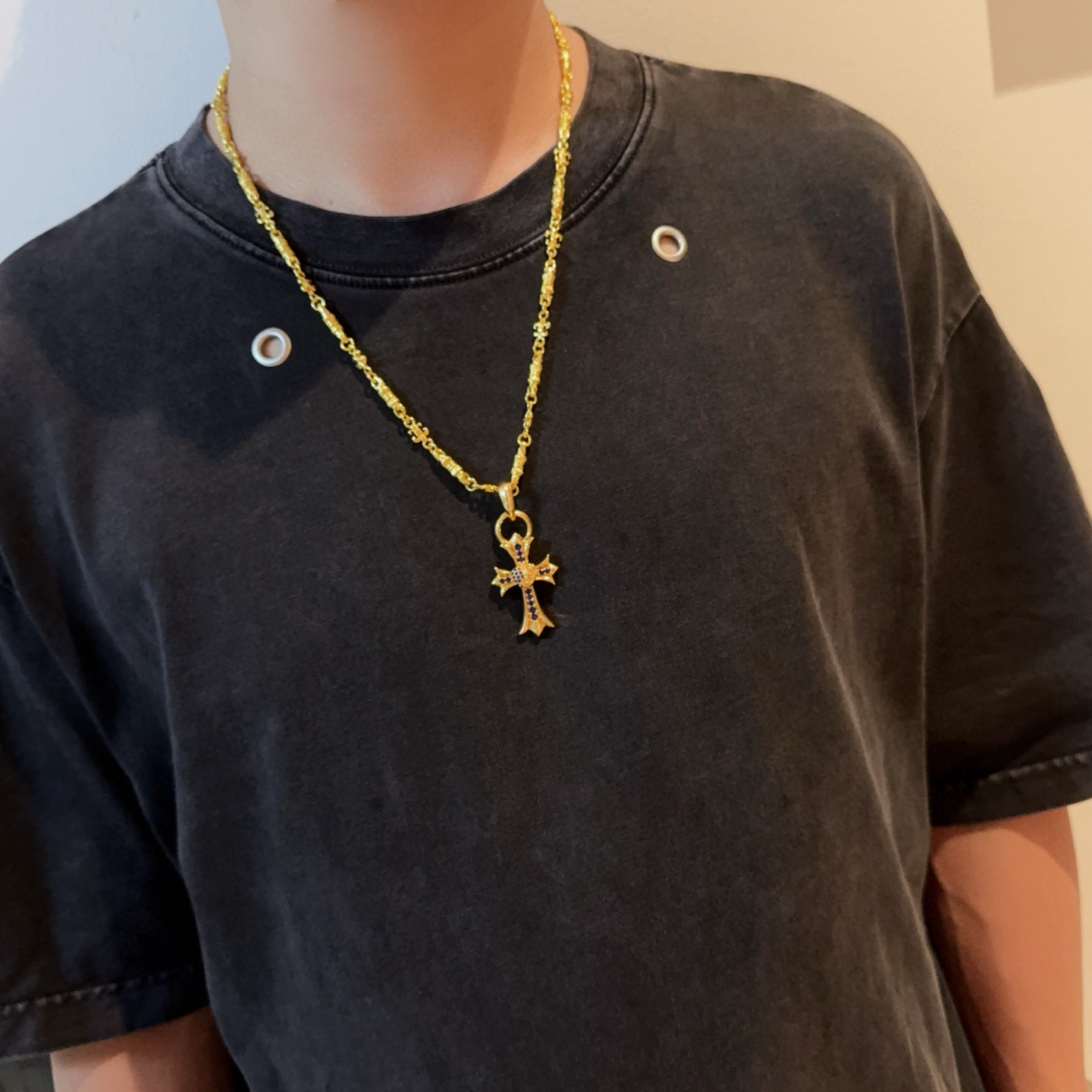 Chrome Hearts 新款【 品质】Chrome Hearts克罗心黄金色字母项链