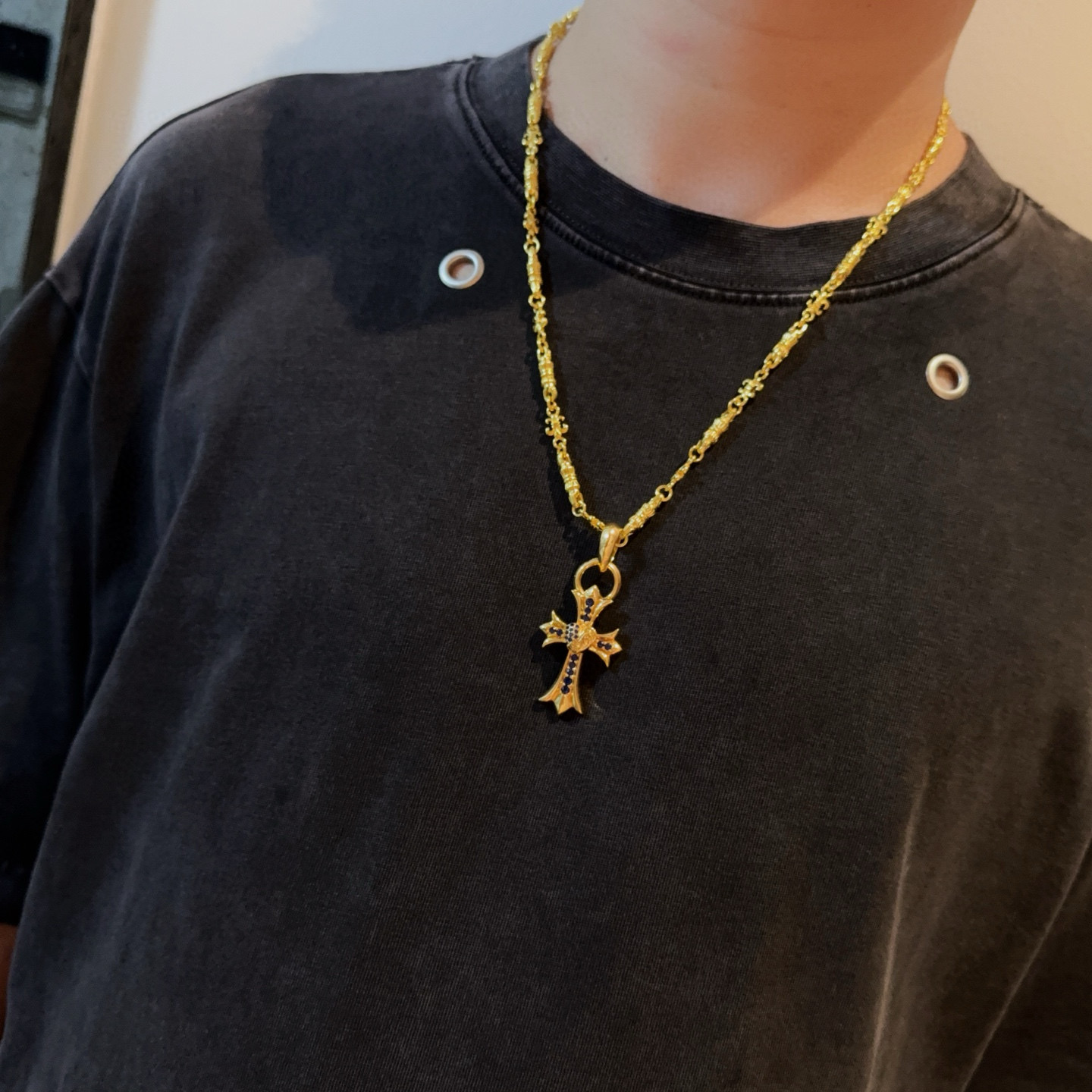 Chrome Hearts 新款【 品质】Chrome Hearts克罗心黄金色字母项链