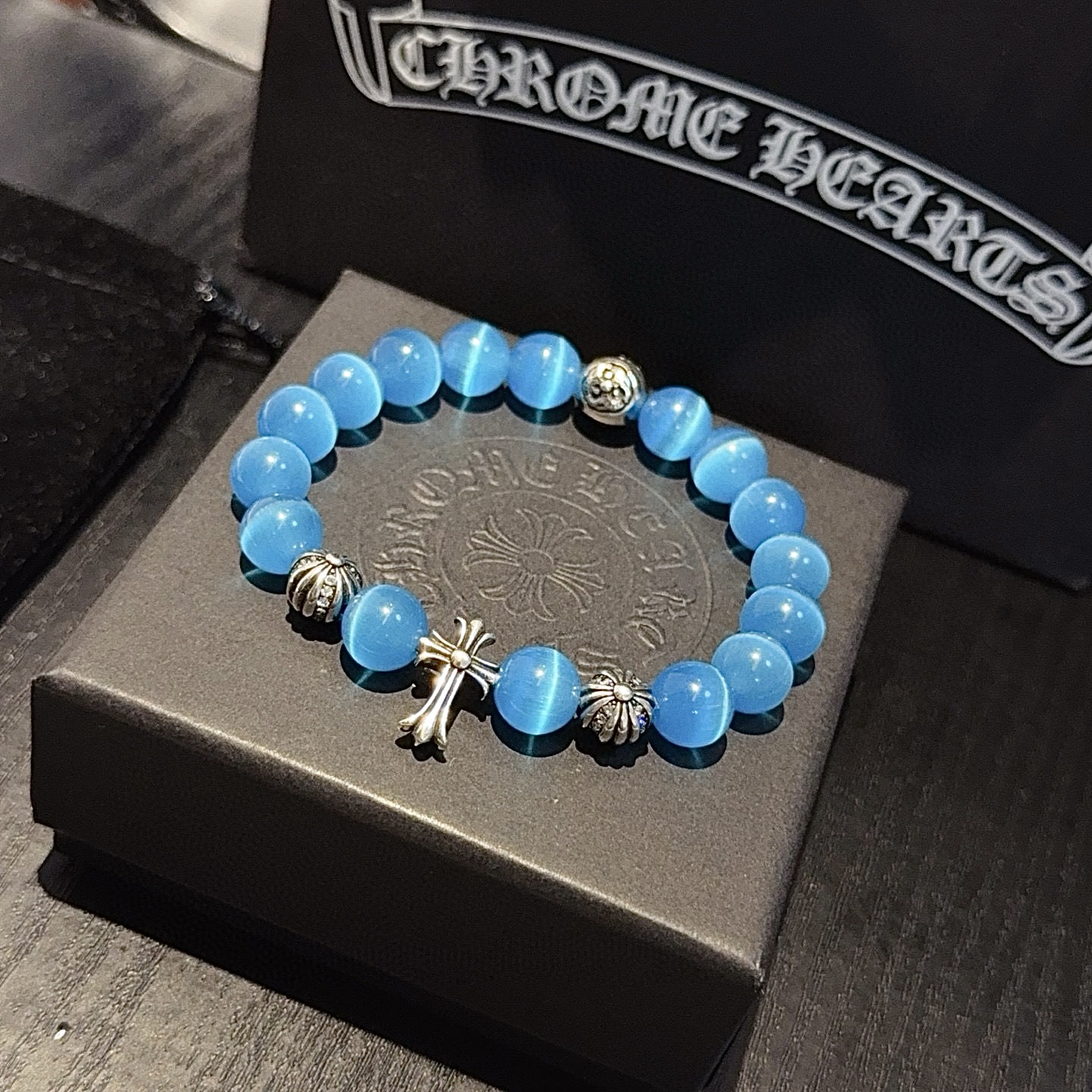 Chrome Hearts 新款【 品质】Chrome Hearts克罗心 多元素海之蓝手链手串