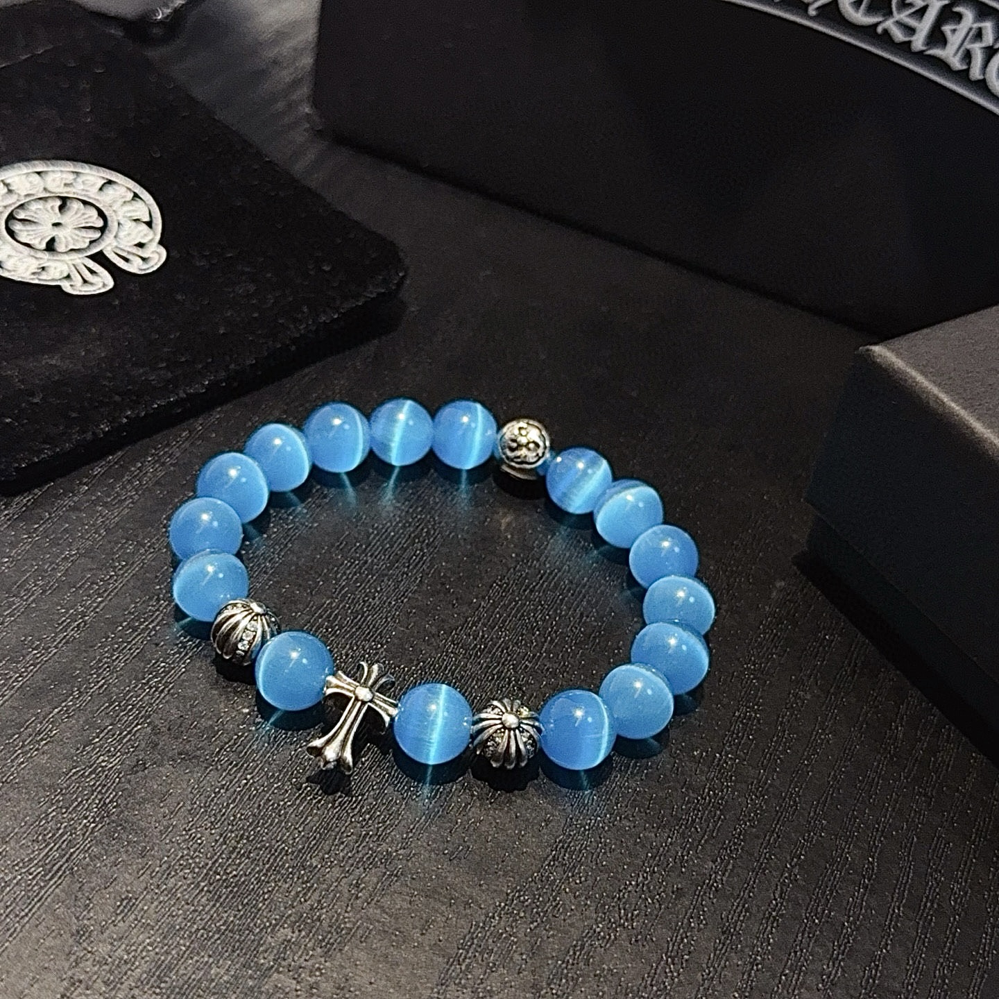 Chrome Hearts 新款【 品质】Chrome Hearts克罗心 多元素海之蓝手链手串