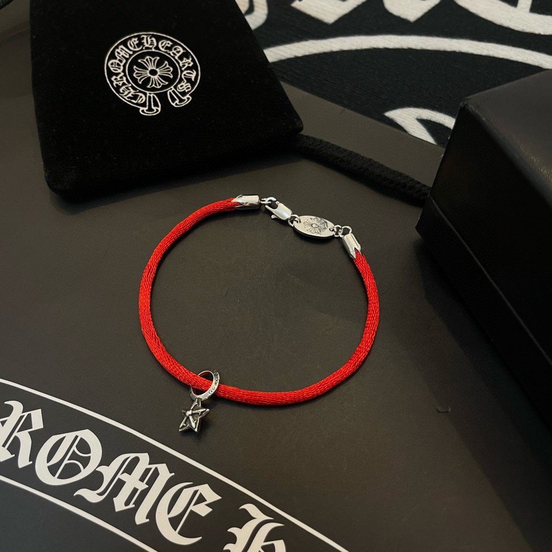 批 新款【专柜品质】Chrome Hearts克罗心 经典复古五星花手绳手链 ，快手/ins/小红书热门