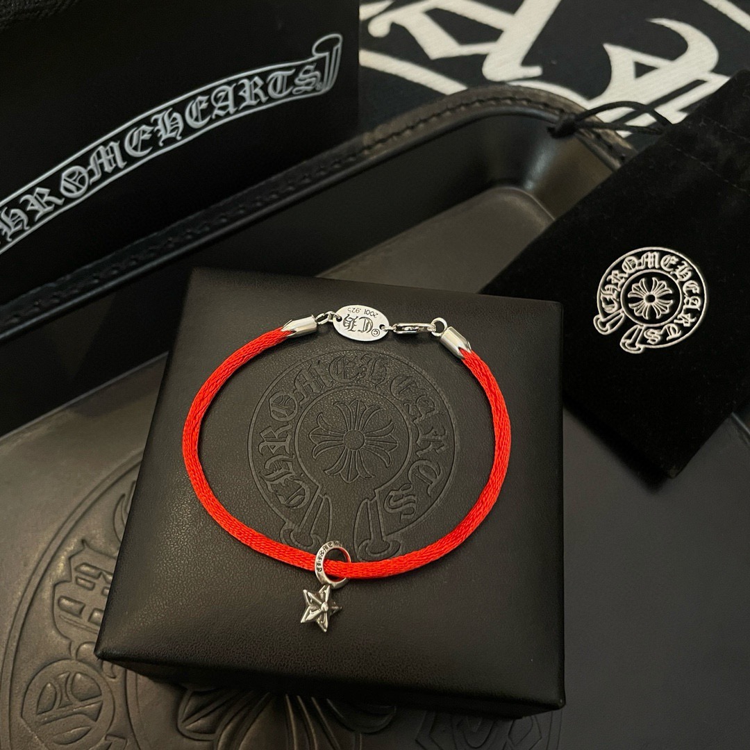 批 新款【专柜品质】Chrome Hearts克罗心 经典复古五星花手绳手链 ，快手/ins/小红书热门