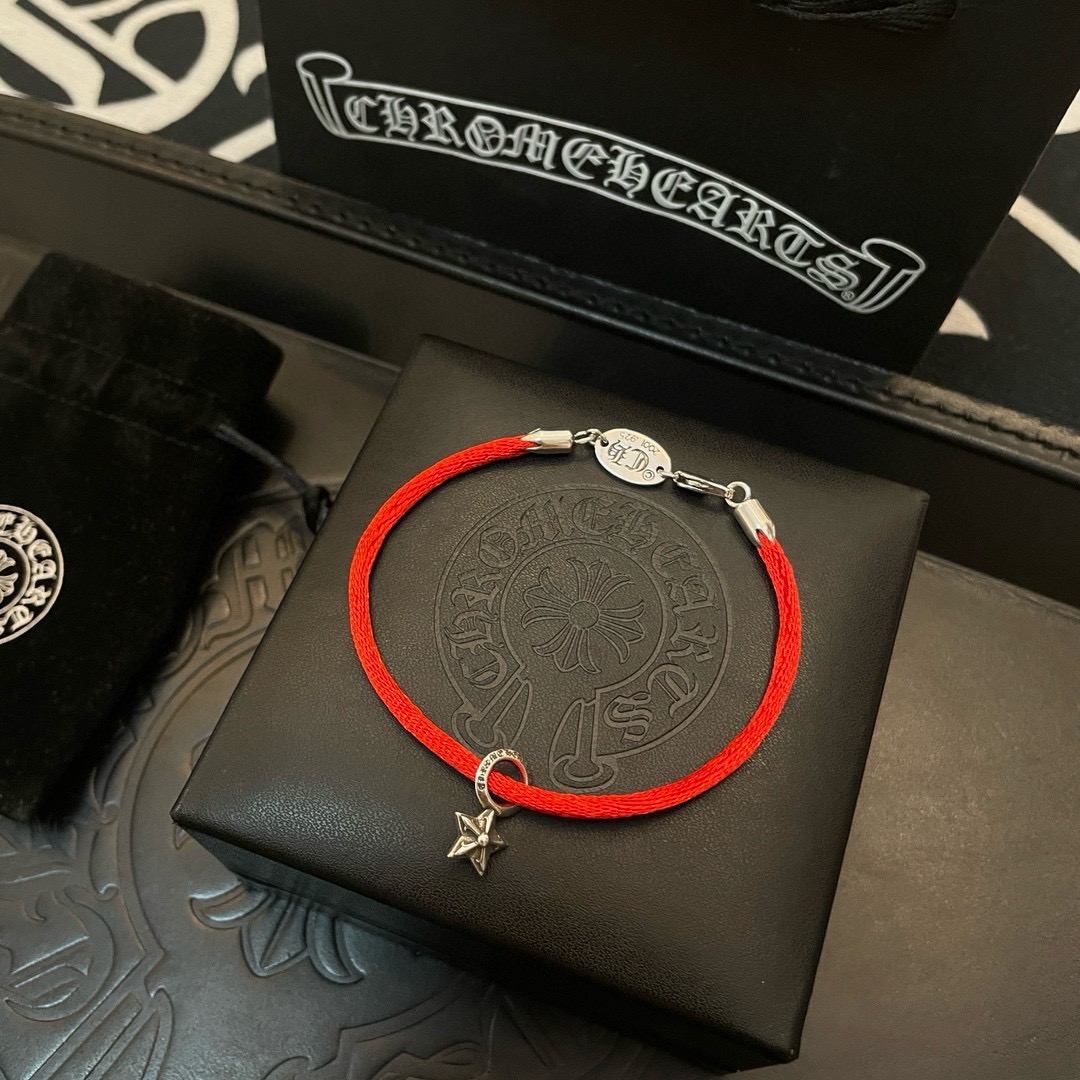 批 新款【专柜品质】Chrome Hearts克罗心 经典复古五星花手绳手链 ，快手/ins/小红书热门