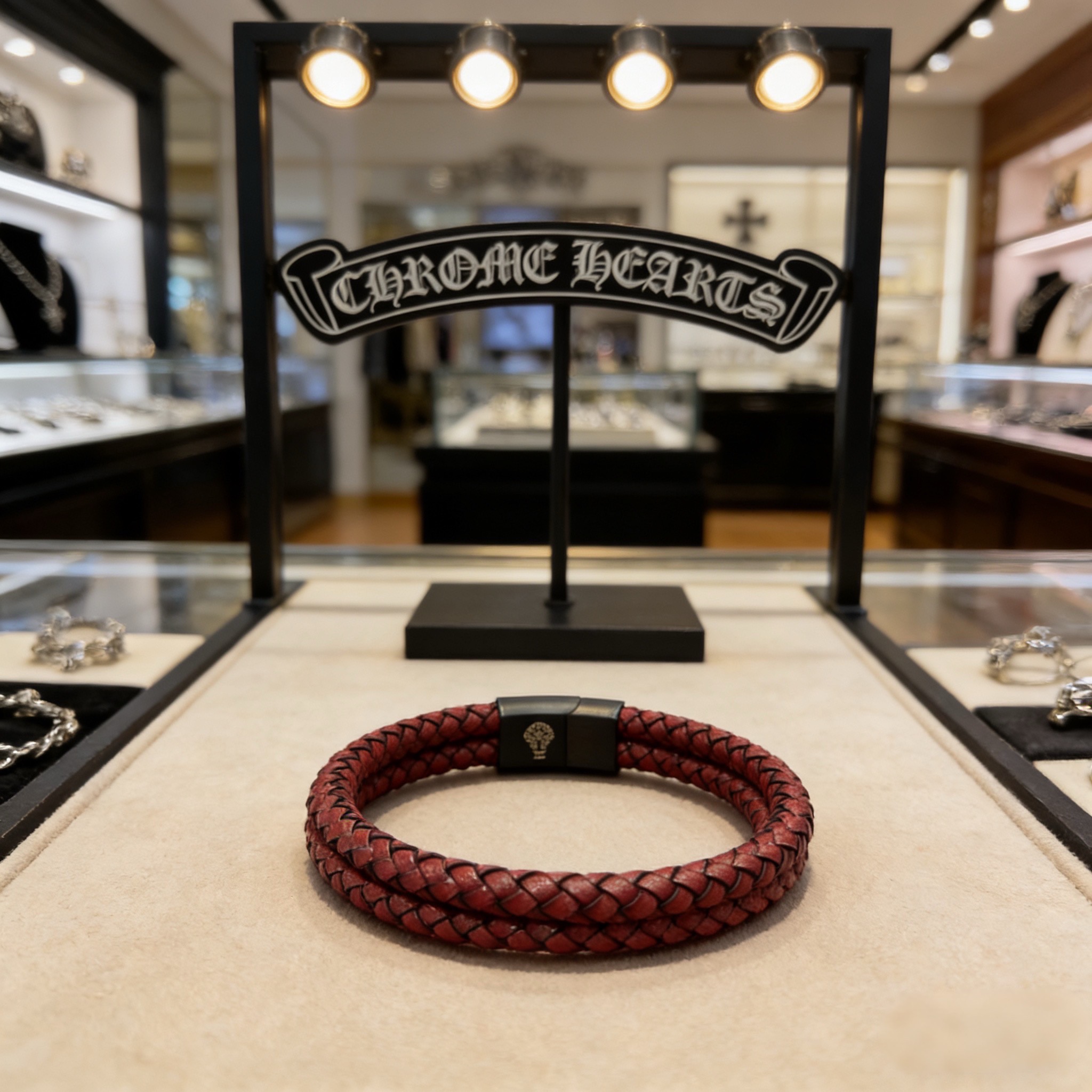 新款【专柜品质】Chrome Hearts克罗心双层皮绳手镯 凹凸造型不同的花纹设计风格呈现出与众不同 