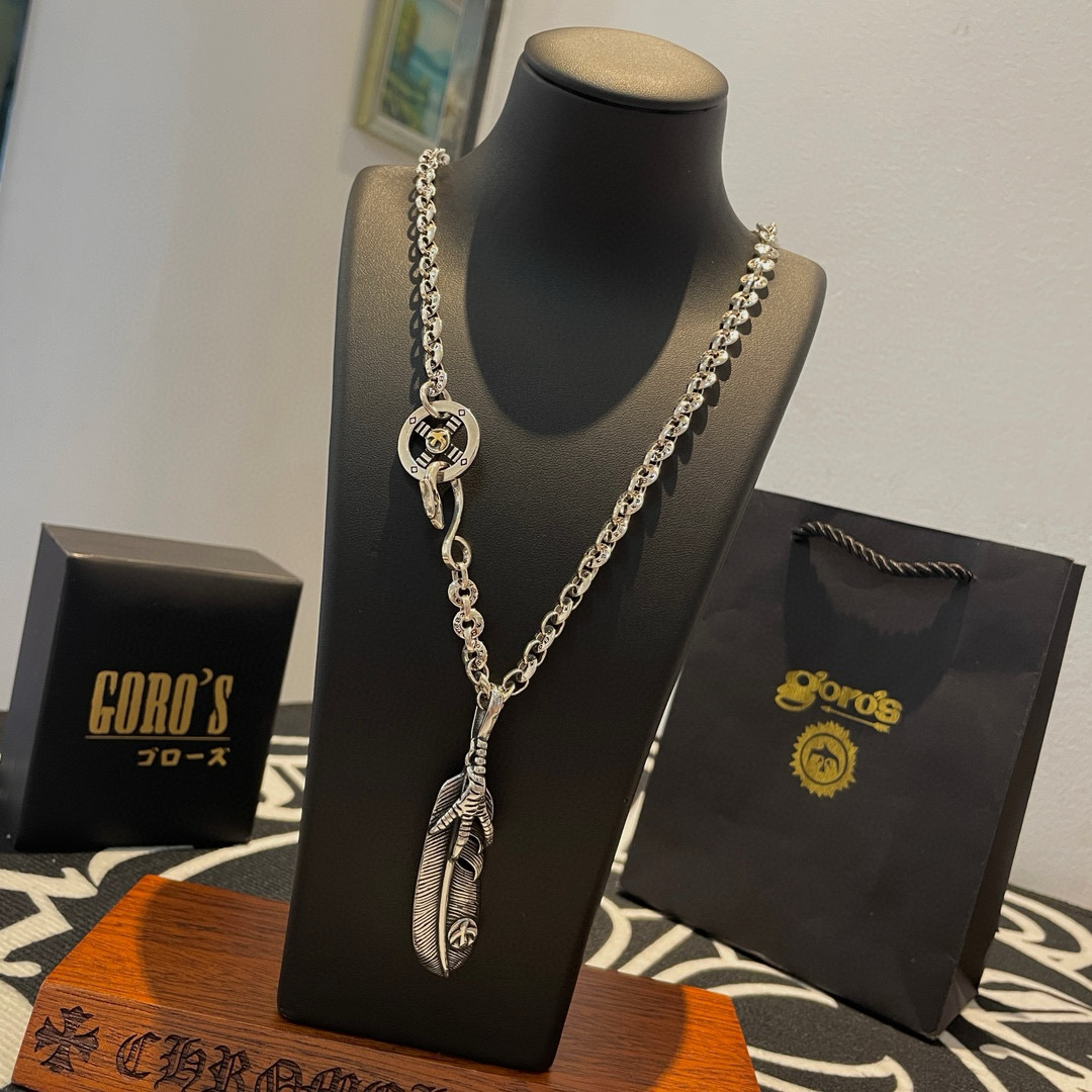 Goro's 新品上架Goro’s高桥吾郎鹰爪羽毛吊坠 高桥 环扣字母项链 认准独家拍摄 主攻高端市场