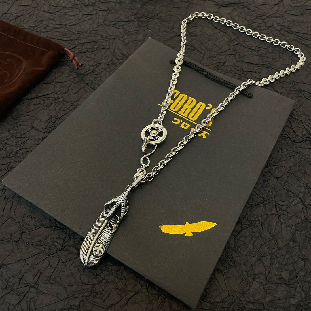 Goro's 新品上架Goro’s高桥吾郎鹰爪羽毛吊坠 高桥 环扣字母项链 认准独家拍摄 主攻高端市场