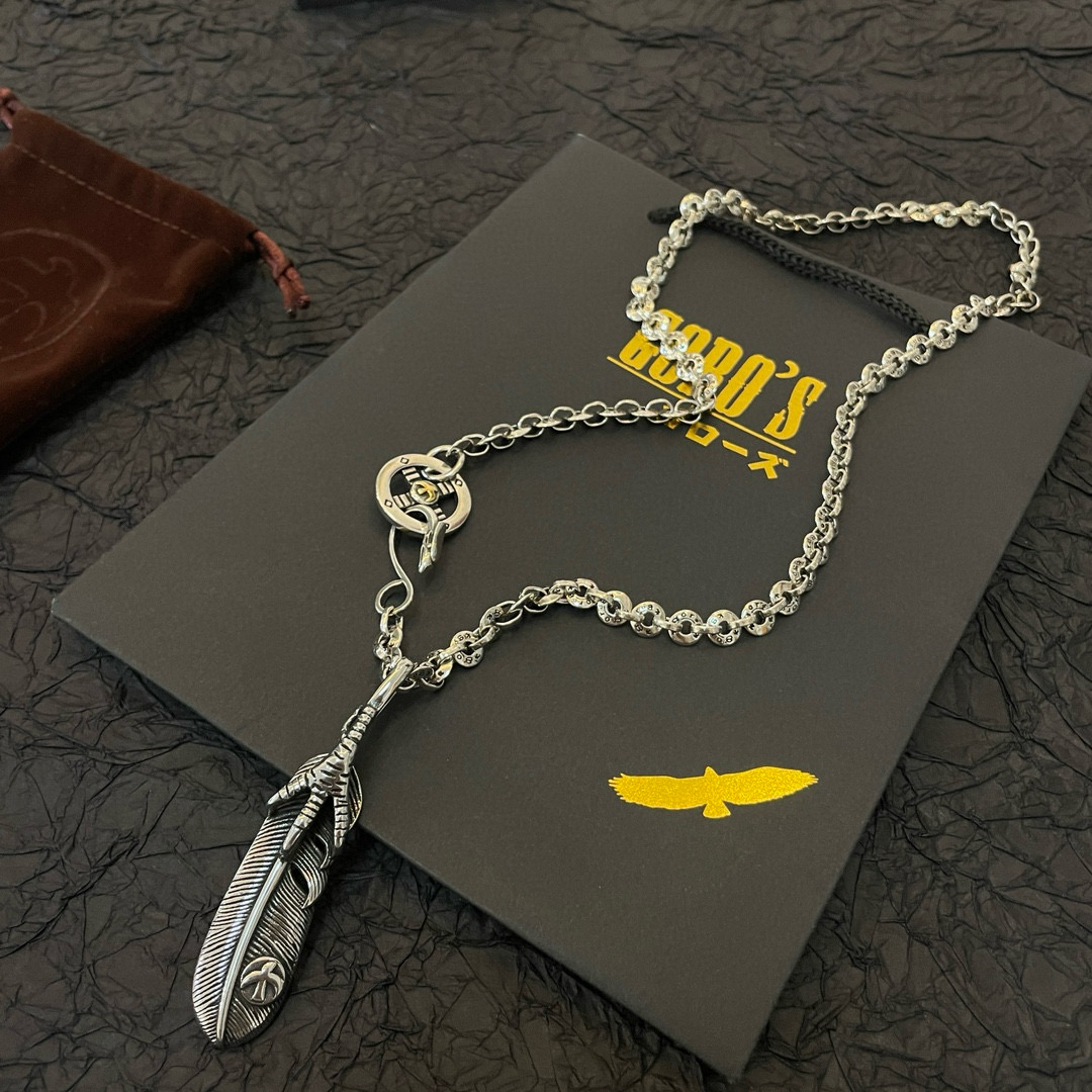 Goro's 新品上架Goro’s高桥吾郎鹰爪羽毛吊坠 高桥 环扣字母项链 认准独家拍摄 主攻高端市场