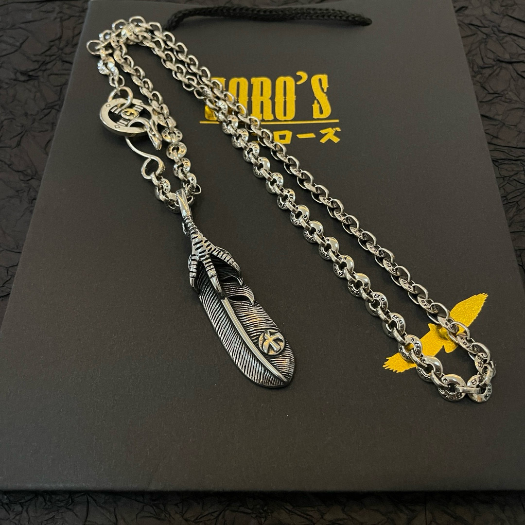 Goro's 新品上架Goro’s高桥吾郎鹰爪羽毛吊坠 高桥 环扣字母项链 认准独家拍摄 主攻高端市场