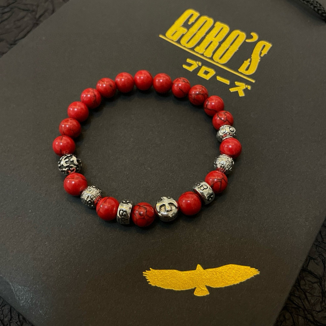 Goro's 新品上架Goro’s高桥吾郎小银牌红色琉璃珠手串手链
