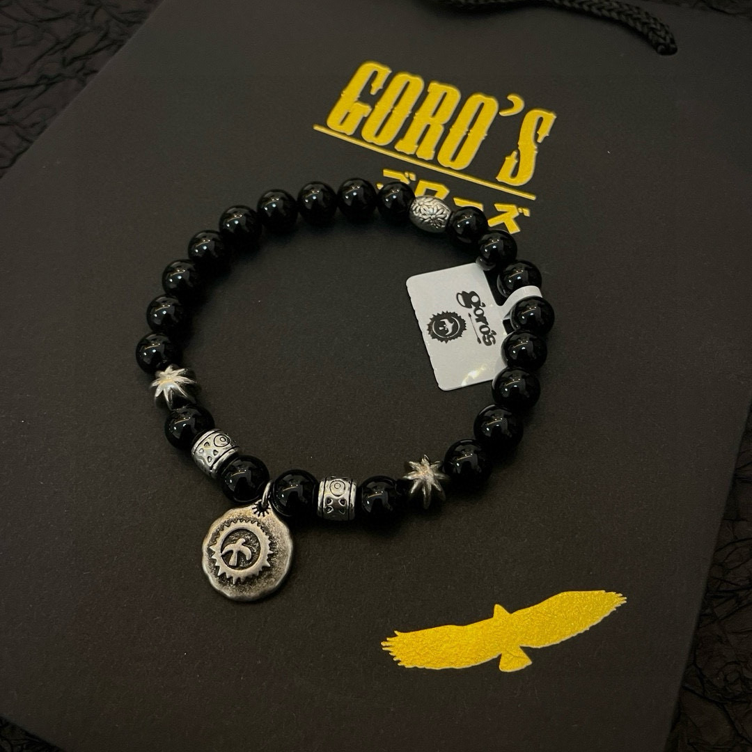 Goro's 新品上架Goro’s高桥吾郎黑玛瑙小银牌手串手链