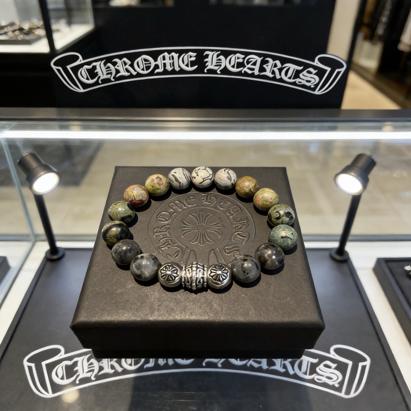 Nuevo [Calidad de mostrador] Chrome Hearts retro multi-elemento pulsera de cuentas de colores Diseño de patrones difere…