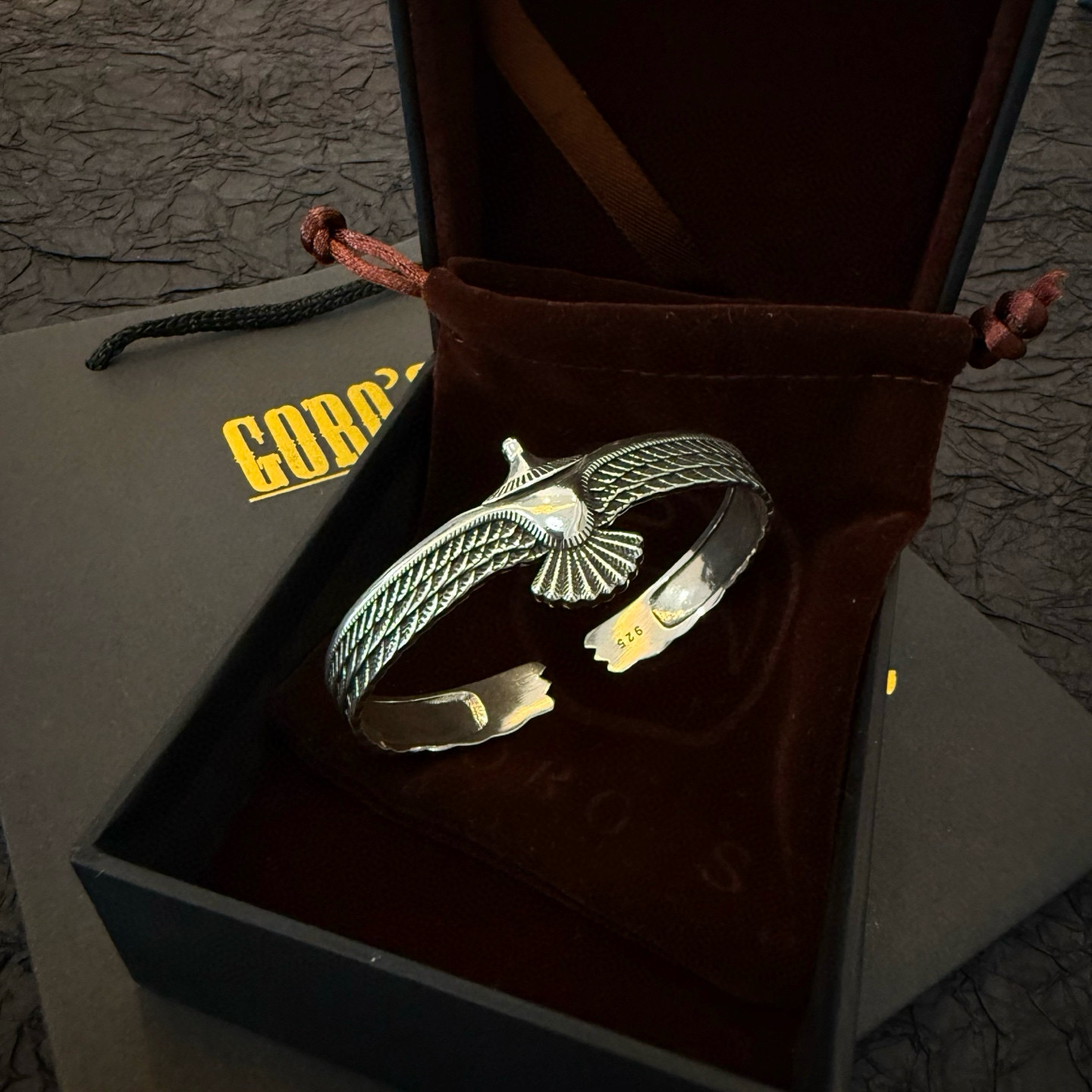 【新品上架】Goro’s高桥吾郎飞鹰开口手镯 顶级版本 认准独家拍摄 主攻高端市场 绝对区别普通版本！图