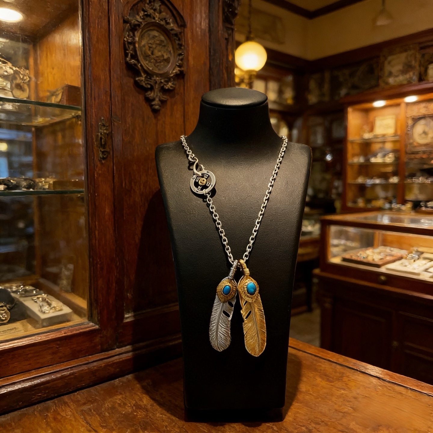 【新品上架】Goro’s高桥吾郎松石羽毛吊坠，高桥经典项链，顶级版本，认准独家拍摄，主攻高端市场 ，快手