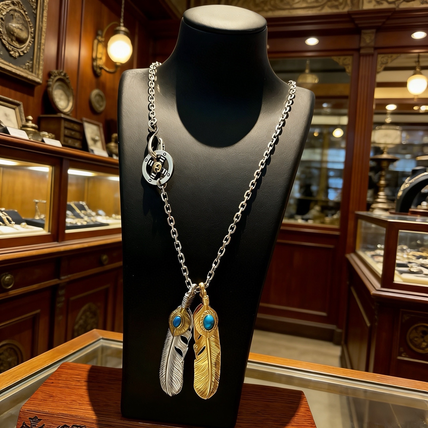 【新品上架】Goro’s高桥吾郎松石羽毛吊坠，高桥经典项链，顶级版本，认准独家拍摄，主攻高端市场 ，快手