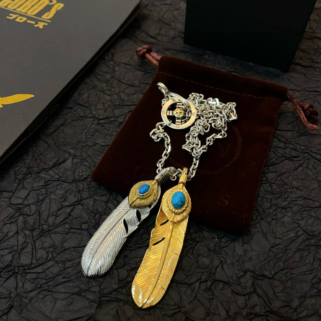 【新品上架】Goro’s高桥吾郎松石羽毛吊坠，高桥经典项链，顶级版本，认准独家拍摄，主攻高端市场 ，快手