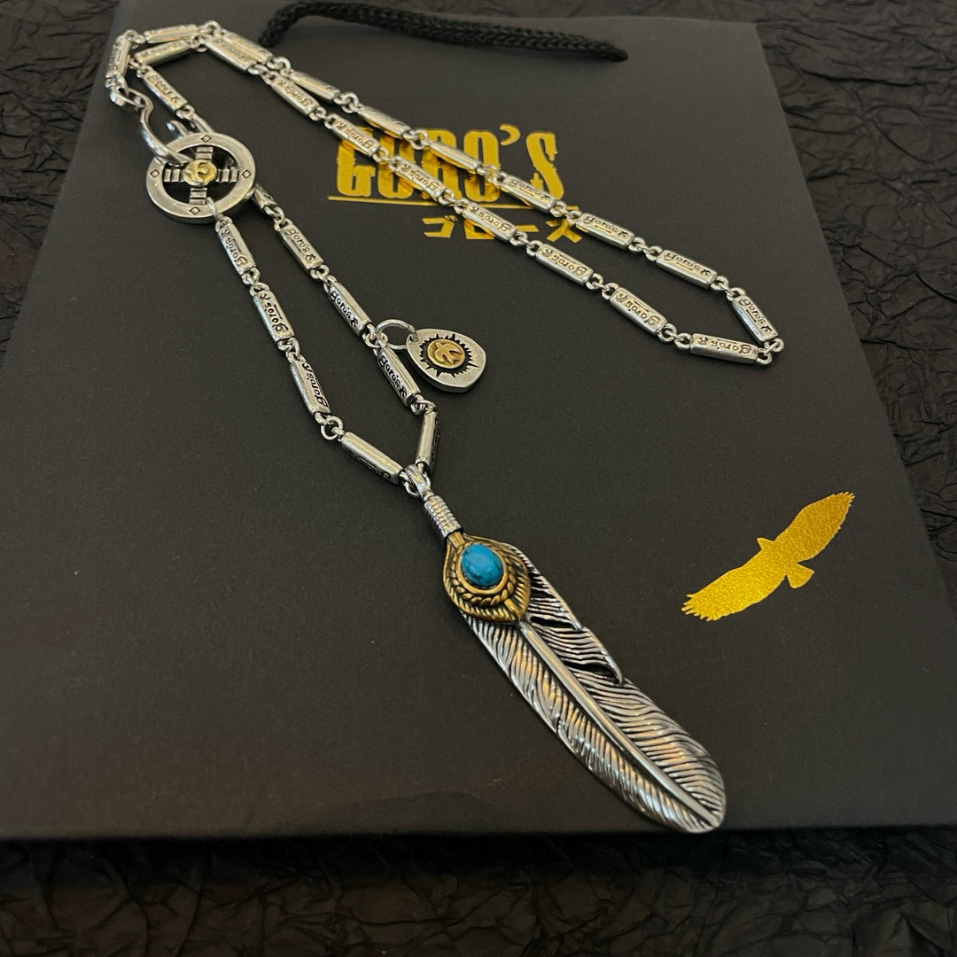 【新品上架】Goro’s高桥吾郎松石羽毛吊坠，高桥竹节项链，顶级版本，认准独家拍摄，主攻高端市场 ，快手