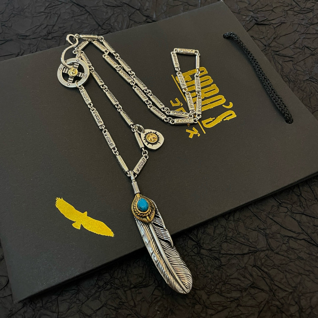 【新品上架】Goro’s高桥吾郎松石羽毛吊坠，高桥竹节项链，顶级版本，认准独家拍摄，主攻高端市场 ，快手