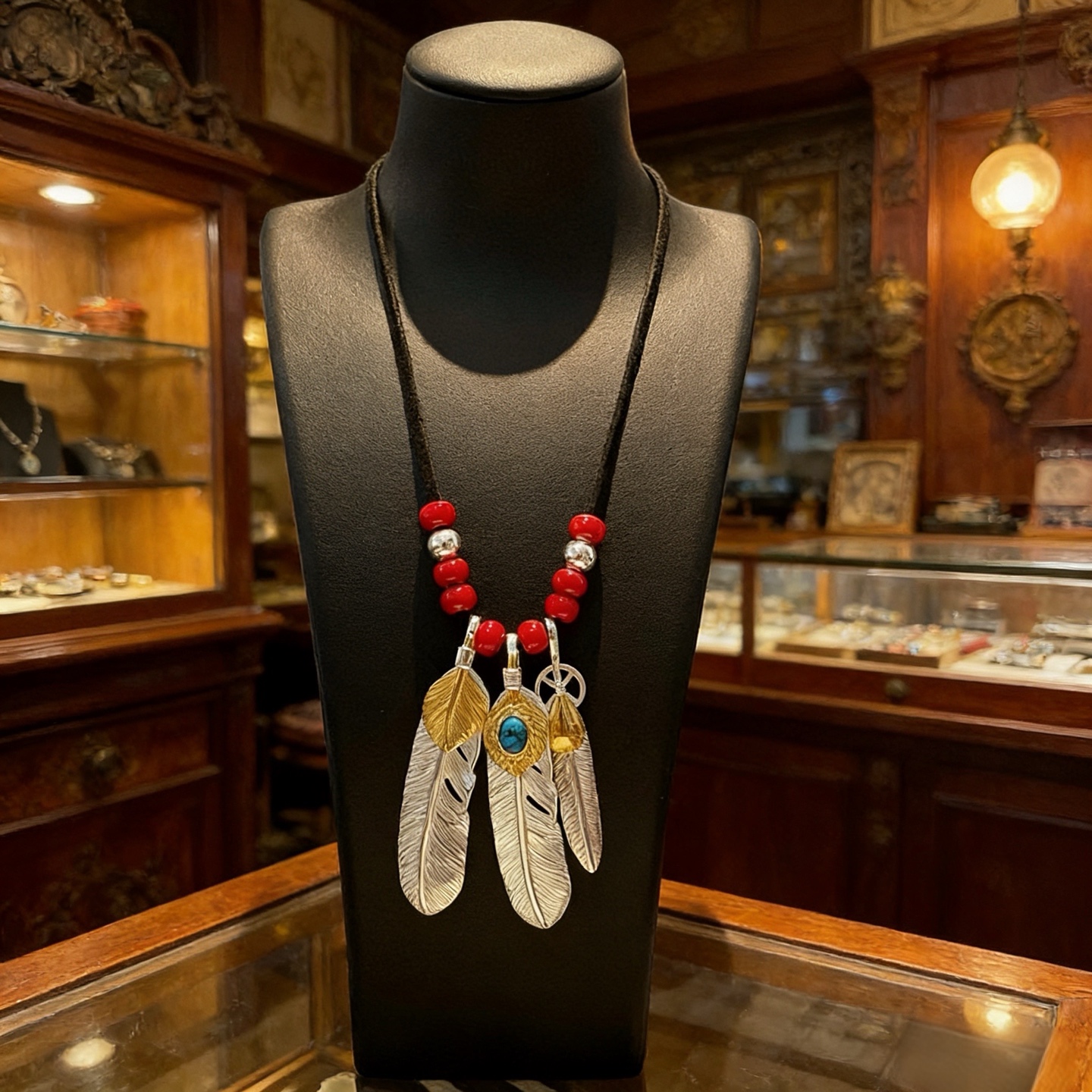 【新品上架】Goro’s高桥吾郎皮绳琉璃羽毛吊坠，顶级版本，认准独家拍摄，主攻高端市场 ，快手/ins/