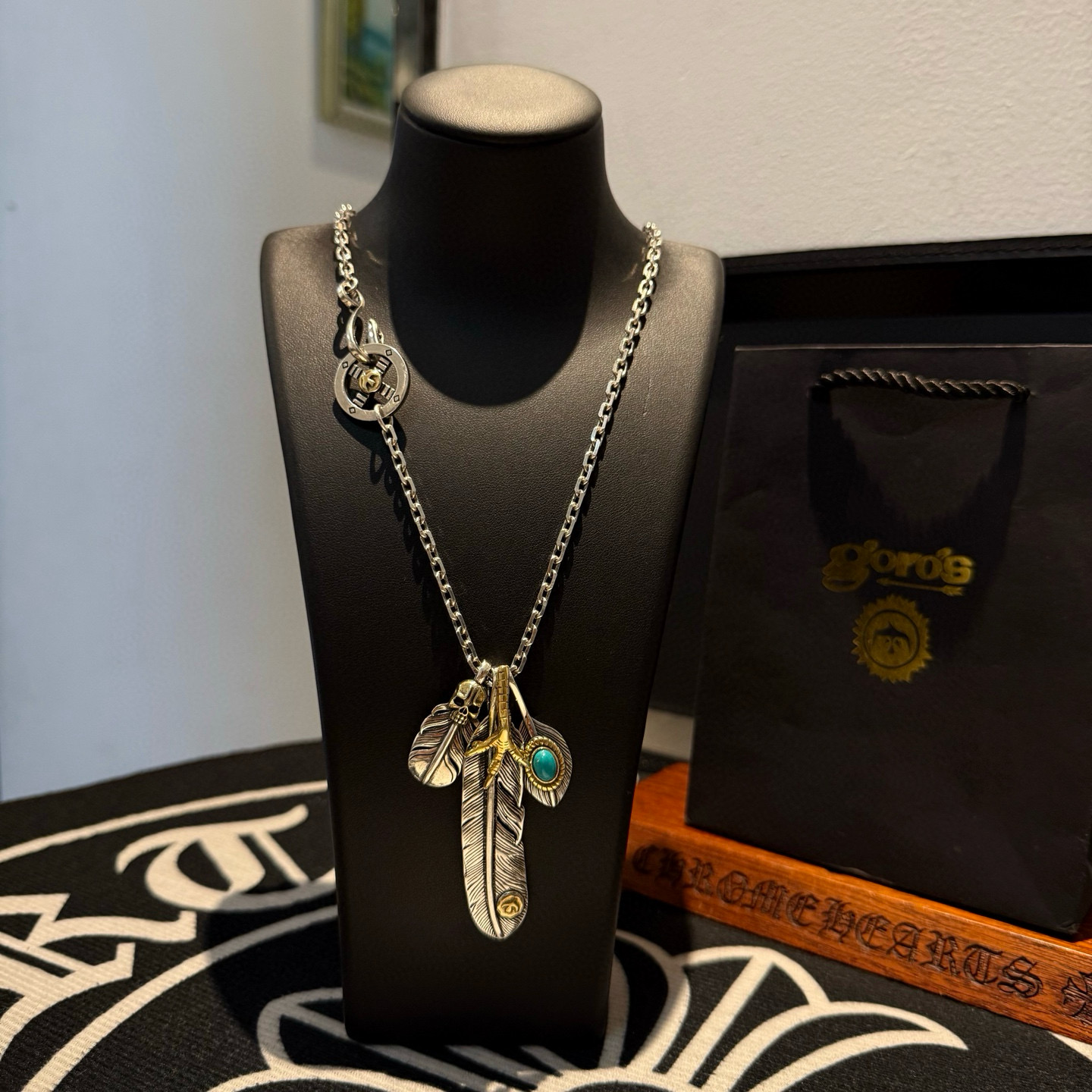 【新品上架】Goro’s高桥吾郎松石鹰爪羽毛项链，顶级版本，认准独家拍摄，主攻高端市场 ，快手/ins/