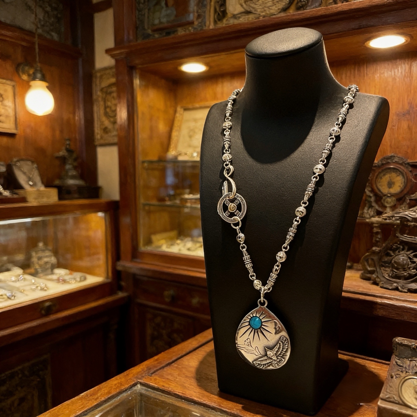 【新品上架】Goro’s高桥吾郎银牌松石老鹰吊坠，高桥经典飞鸟项链，顶级版本，认准独家拍摄，主攻高端市场