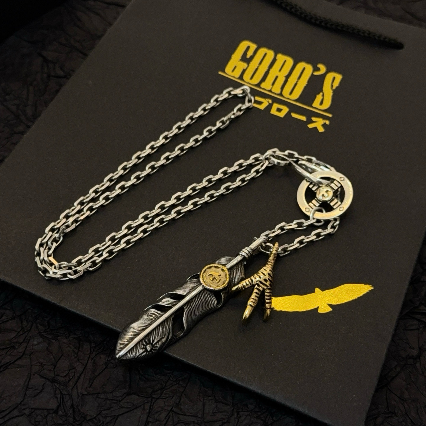 【新品上架】Goro’s高桥吾郎羽毛鹰爪项链，顶级版本，认准独家拍摄，主攻高端市场 ，快手/ins/小红