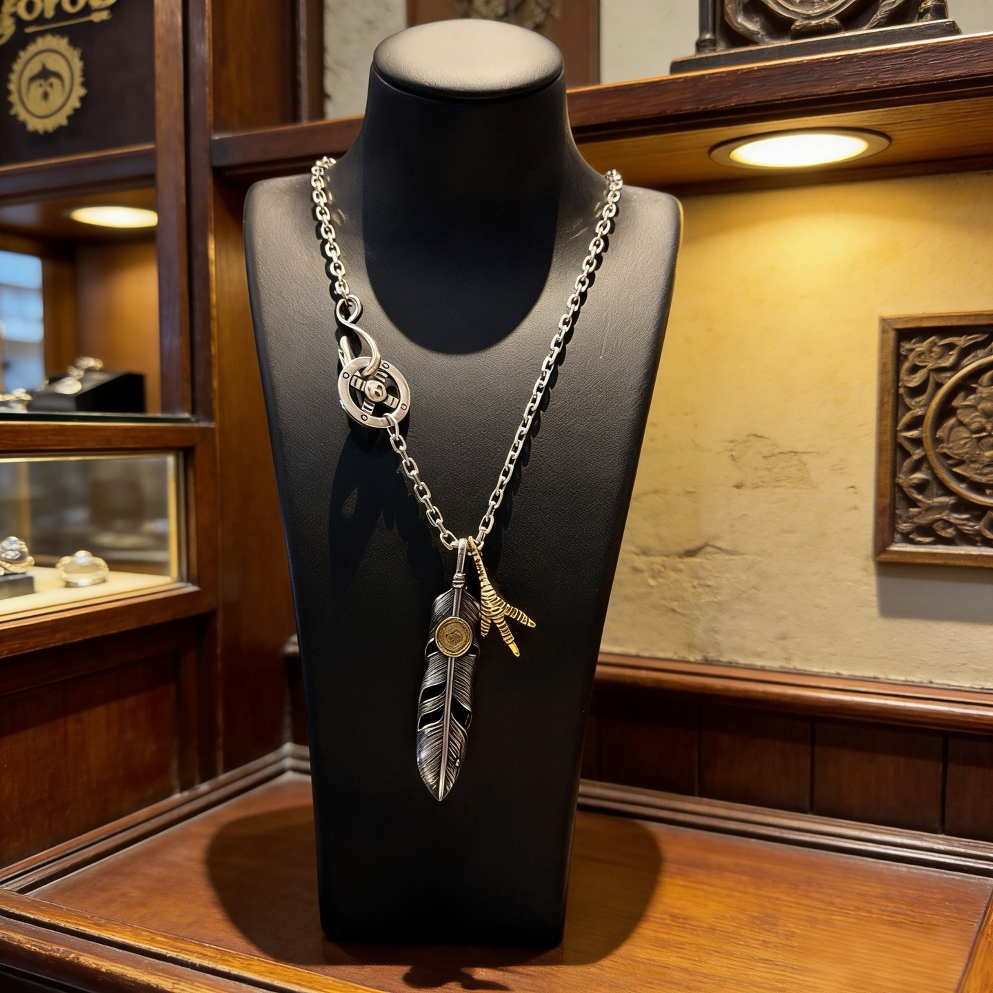 NO:763365,[New product on the shelves] Goro’s Goro Takahashi Feather Eagle Claw Necklace, top version, exclusive photo shoot, focusing on the high-end market, popular model on Kuaishou/ins/Xiaohongshu, definitely different from the ordinary version!  The product details in the pictures are consistent with ZP!  Original production process, exquisite quality, purely handmade ~ Authentic mold opening, trendy and fashionable must-have, can be worn by both men and women, same style for couples, rock punk Thai silver style, retro elements, trendy and versatile, same style as the official website, fine jewelry, necklace19860909【新品上架】Goro’s高桥吾郎羽毛鹰爪项链,顶级版本,认准独家拍摄,主攻高端市场 ,快手/ins/小红书热门款,绝对区别普通版本！图片产品细节与ZP一致！原版制作工艺 精工品质 纯手工打造 ～正品开模潮流时尚必备 男女均可佩戴 情侣款同款 摇滚朋克泰银风格 复古元素 潮流百搭 官网同款,饰品精品,necklace,Jewelry