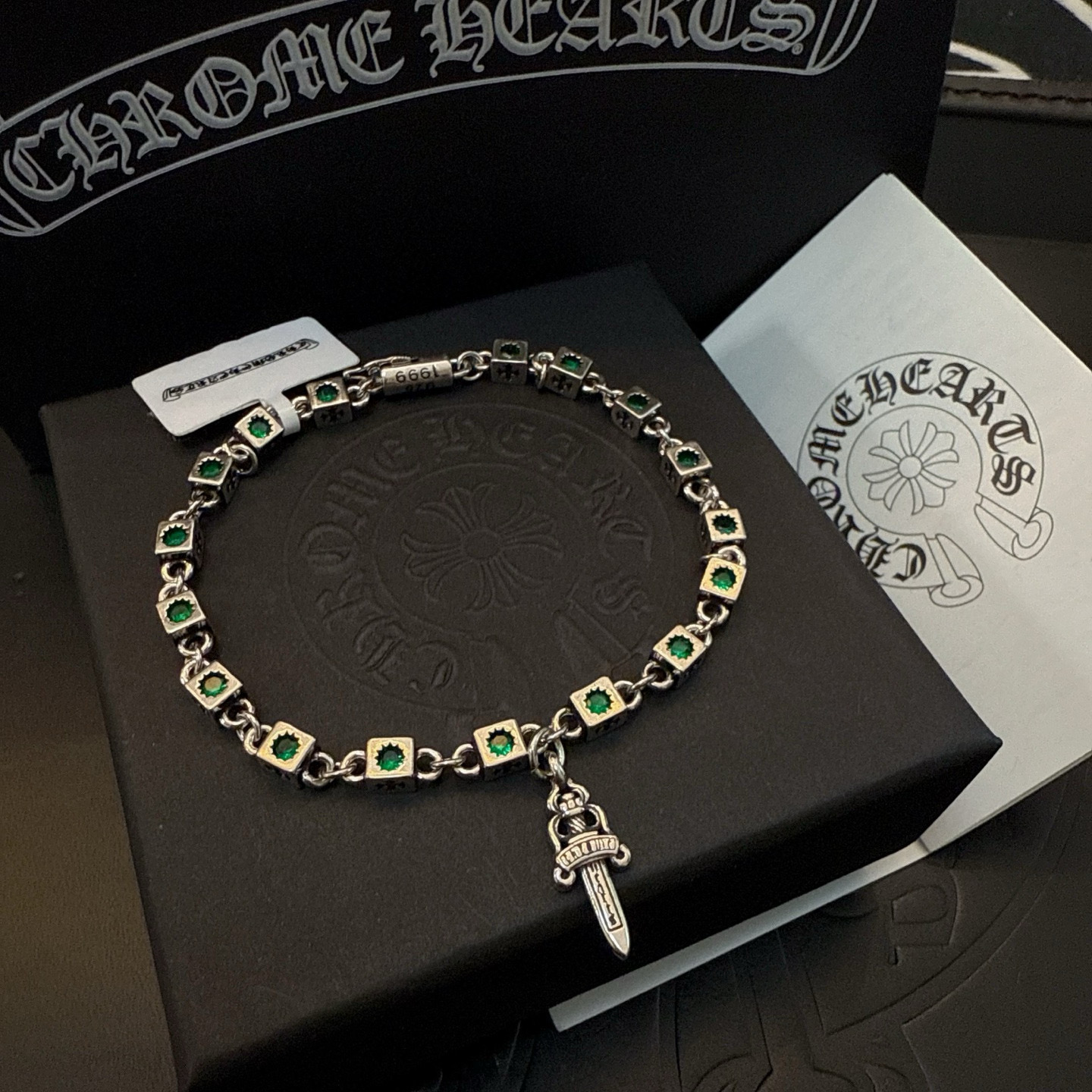 Chrome Hearts 新款【 品质】Chrome Hearts克罗心绿钻手链