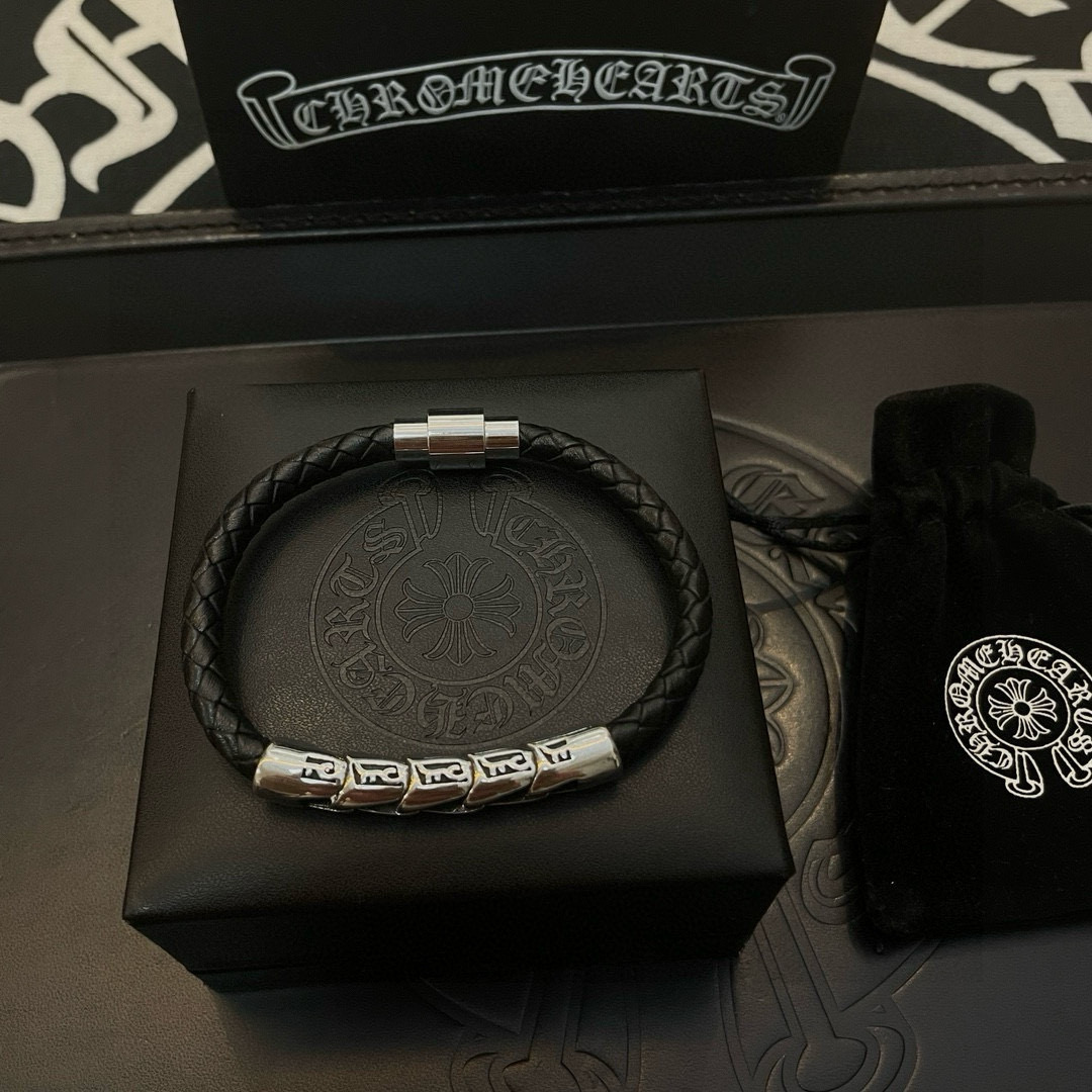 Chrome Hearts 新款【 品质】Chrome Hearts克罗心皮绳手镯