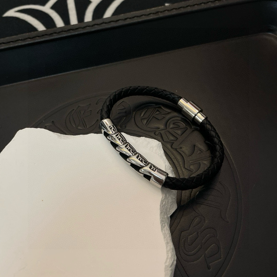 Chrome Hearts 新款【 品质】Chrome Hearts克罗心皮绳手镯